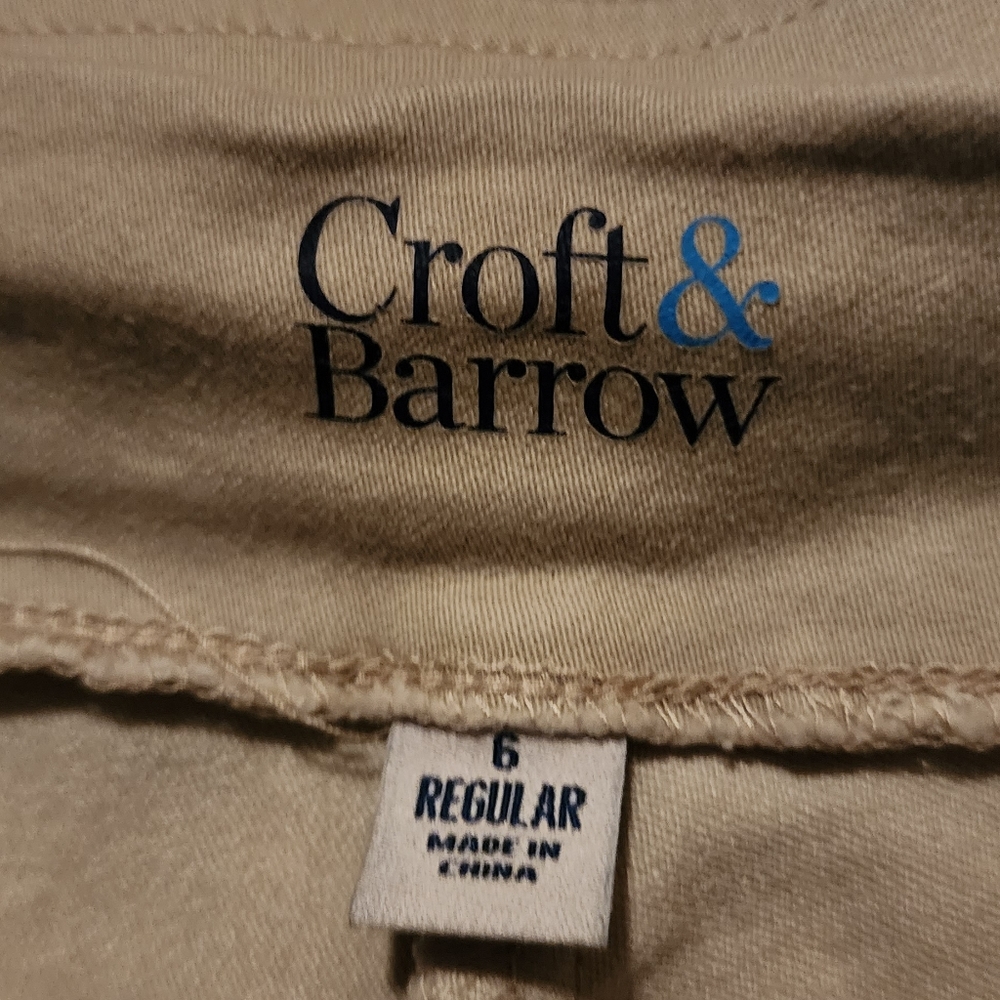 Croft & Barrow Effortless Stretch Bermuda Shorts 6 Regular Beige Pull On - Picture 4 of 5